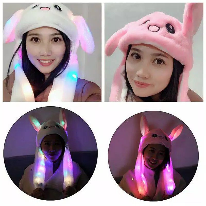 YA 030 - BUNNY HAT DANCING TOPI CUTE IMPORT KARAKTER DENGAN KUPING GERAK RABBIT EAR CAP IMPORT