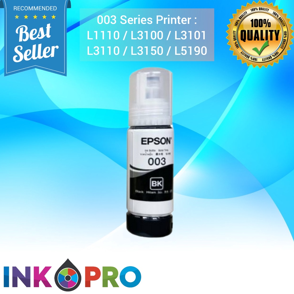 Tinta Epson 003 1Set PREMIUM Untuk Printer L1110 L 3210 L3100 L3101 L3110 L3150 L5190