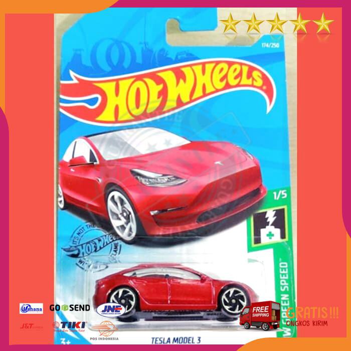 hot wheels tesla model 3 red