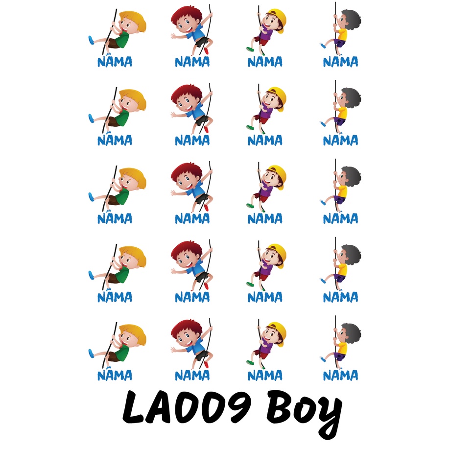 

Sticker Nama Cutting Label Waterproof Tahan Air Kid 09 (LA009)