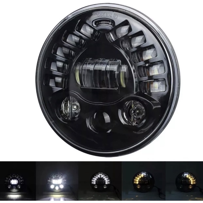 COD Lampu LED DOT SAE Daymaker 7 inch inci BULAT Halo Ring Batok Lampu Utama Motor Mobil Harley Jeep 7inc DAYMAKER BULAT