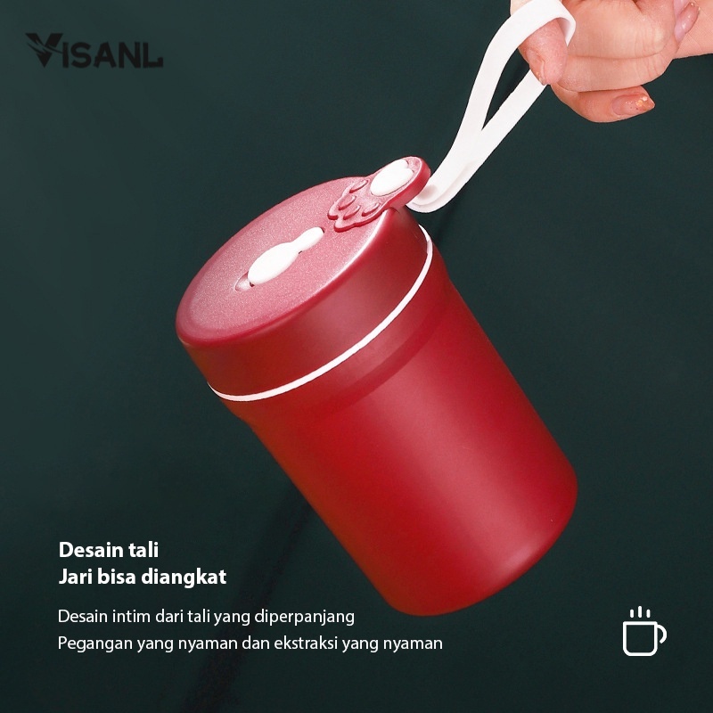 Mangkok sup Free Sendok 330ml Cangkir sup Anti Tumpah Portable Panci sup BPA FREE VS-44