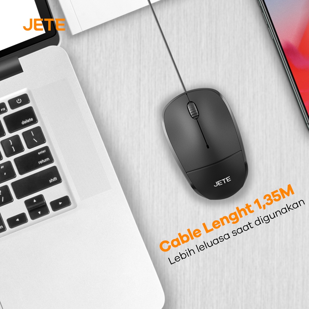 Wired Mouse JETE MO1 1000 DPI Ergonomis Design - Garansi 2 Tahun