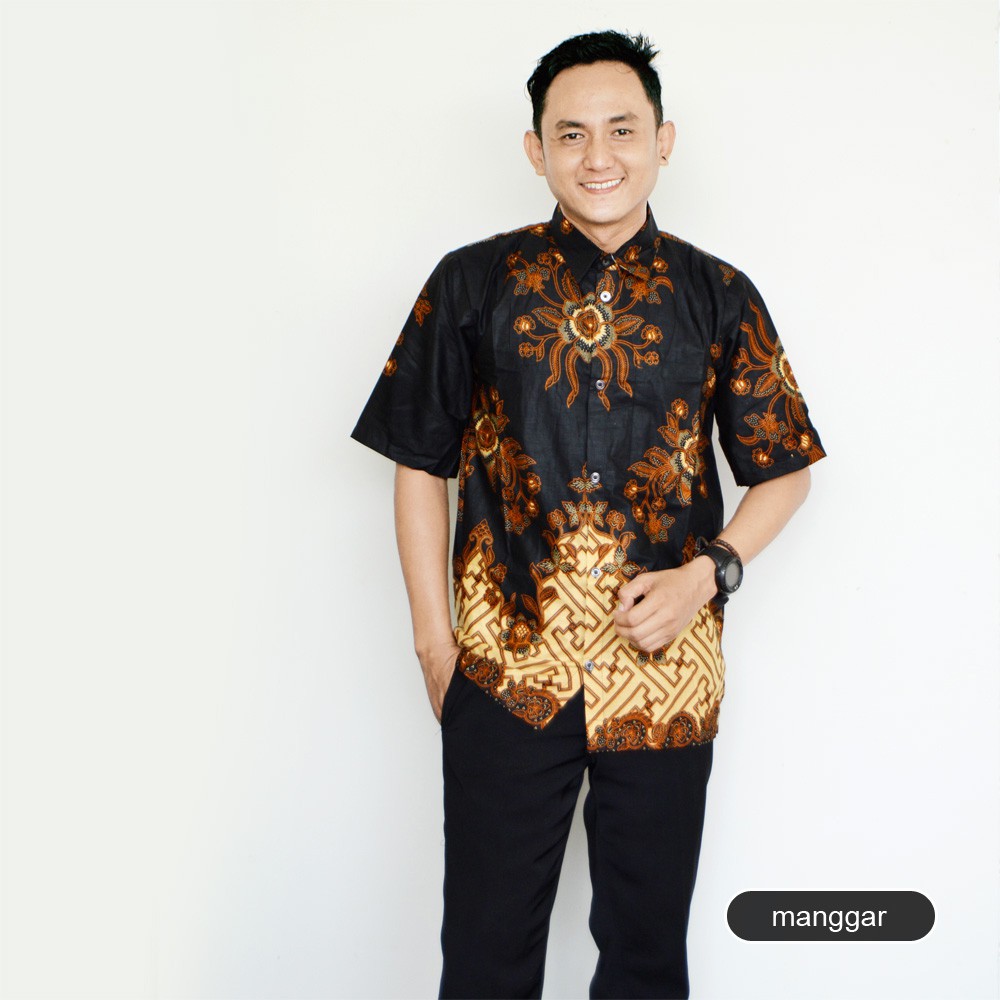GROSIR TROLIS grosir grup promo39batik batik pria lengan pendek kemeja atasan pria cowok BPPD trolistore-PE Manggar