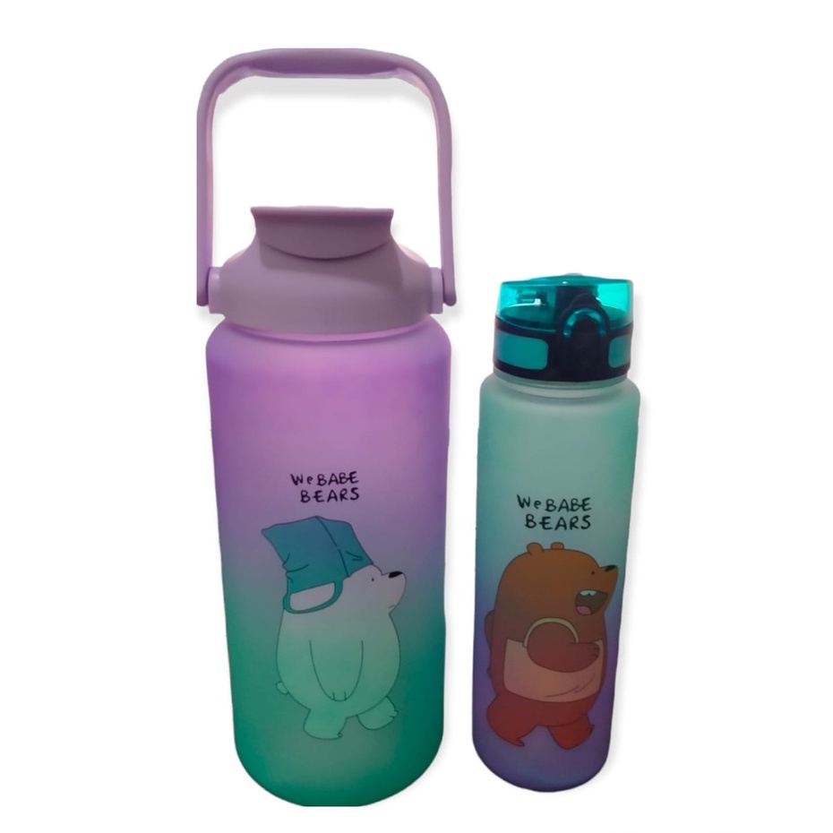 [ BISA COD ] Botol Minum Couple Pasangan we babe Gradasi 2000 ml dan 800 ml Webabe Bear