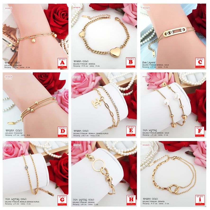 GT 012- Gelang Titanium Wanita Cantik Mata Zirkon Perhiasan Wanita Fashion Korea - Luxx Xuping