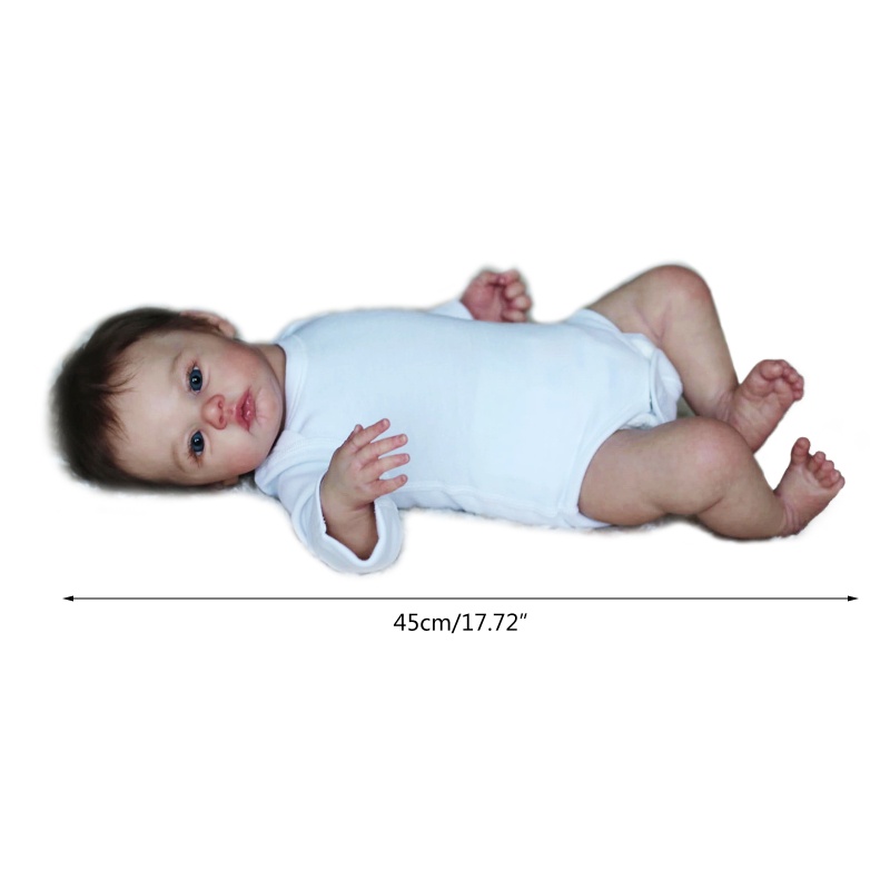 Mary 45cm Real Looking Reborn Baby 3D Untuk Boneka Silikon Lembut Realistis Melihat Mainan