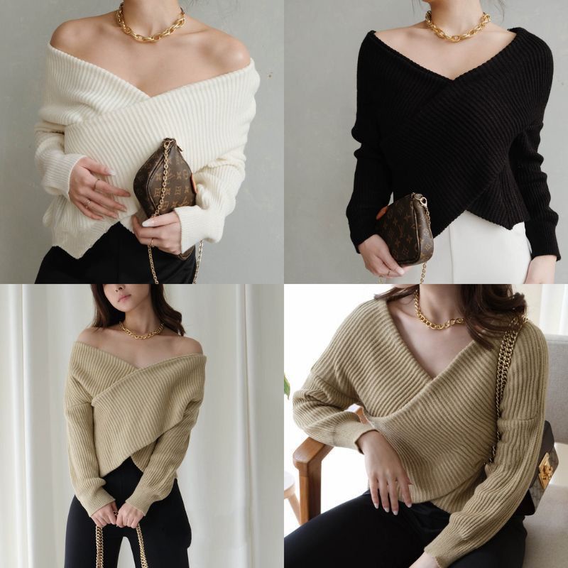 VERLY TOP KNIT PREMIUM ATASAN SABRINA RAJUT WANITA