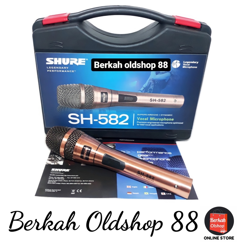 Mic Microphone Kabel SHURE SH 582 Microfon Super Body Besi Plus koper