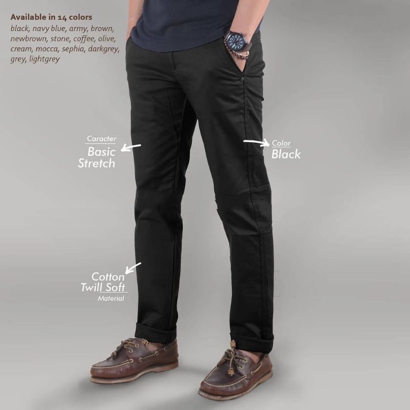 CELANA CHINO PANJANG PRIA DEWASA ORIGINAL KATUN COMBED 28-38