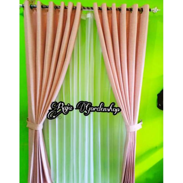 Jual gorden murah gorden pintu gorden jendela blackout polos warna pink