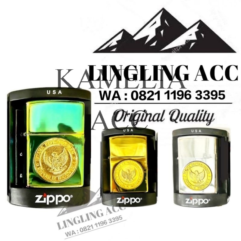 ZIPPO Korek Asli Model Zippo 2 Denting Istana Kepresidenan Republik Indonesia - MANCIS KOREK API ZIP