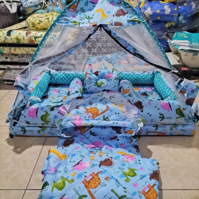 bayi kelambu  kasur bayi tenda set selimut  bantal dan guling  kelambu bayi 