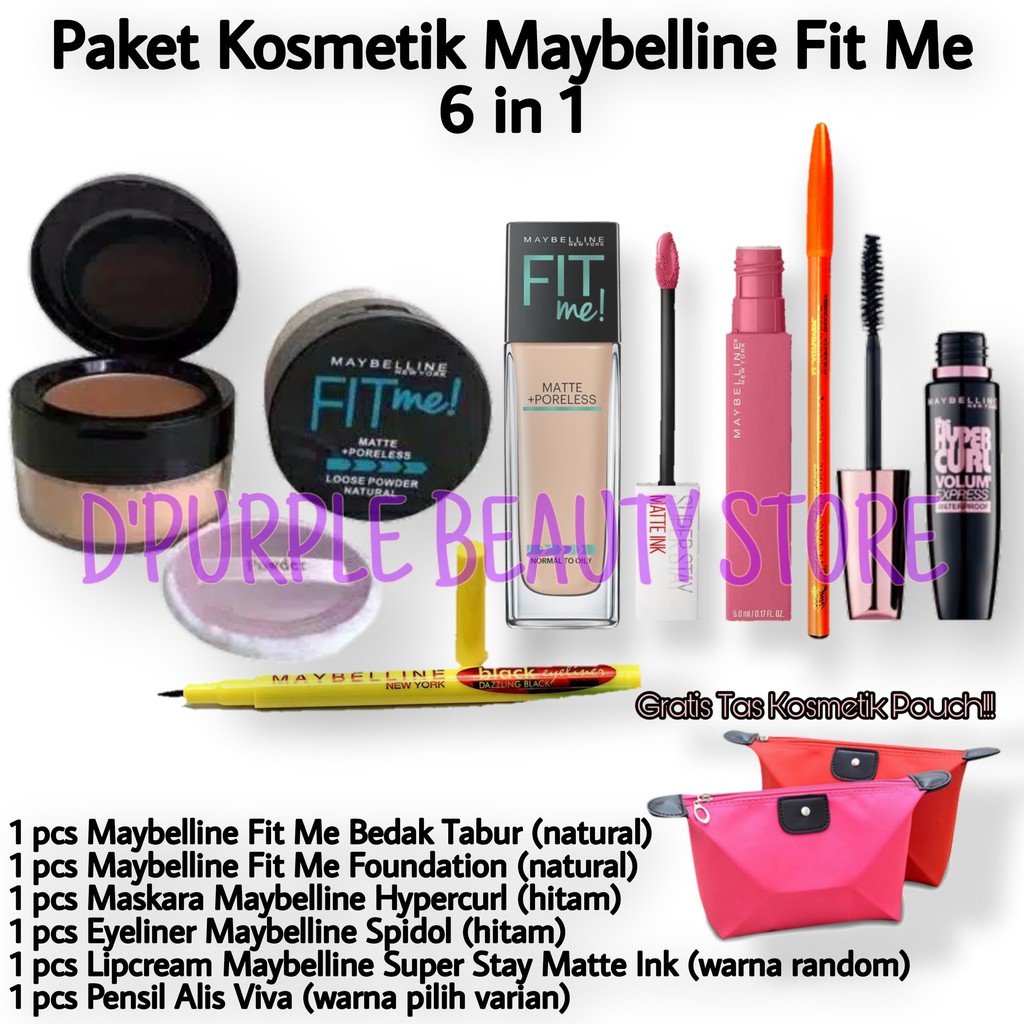 Paket Kosmetik Maybelline Lengkap Murah Fit Me 6 In 1 -Paket MakeUp Maybelline Lengk Fit Me 6 In 1