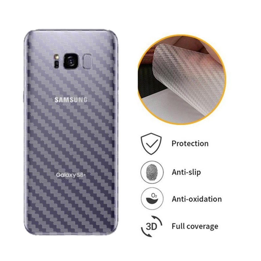 Back skin karbon atau gaskin carbon 3d samsung s8+ , anti gores anti jamur anti licin