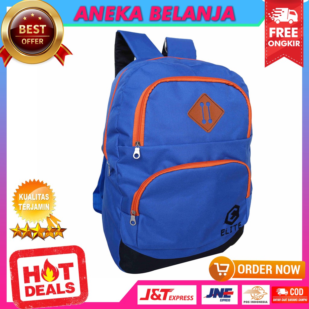 Ransel Khusus Cowok Berkualitas Model Distro Elite Biru Terbaru Trendy Tas Sekolah Multifungsi Bagus Bahan Awet Tebal Halus Harga Terlaris Termurah Berkualitas