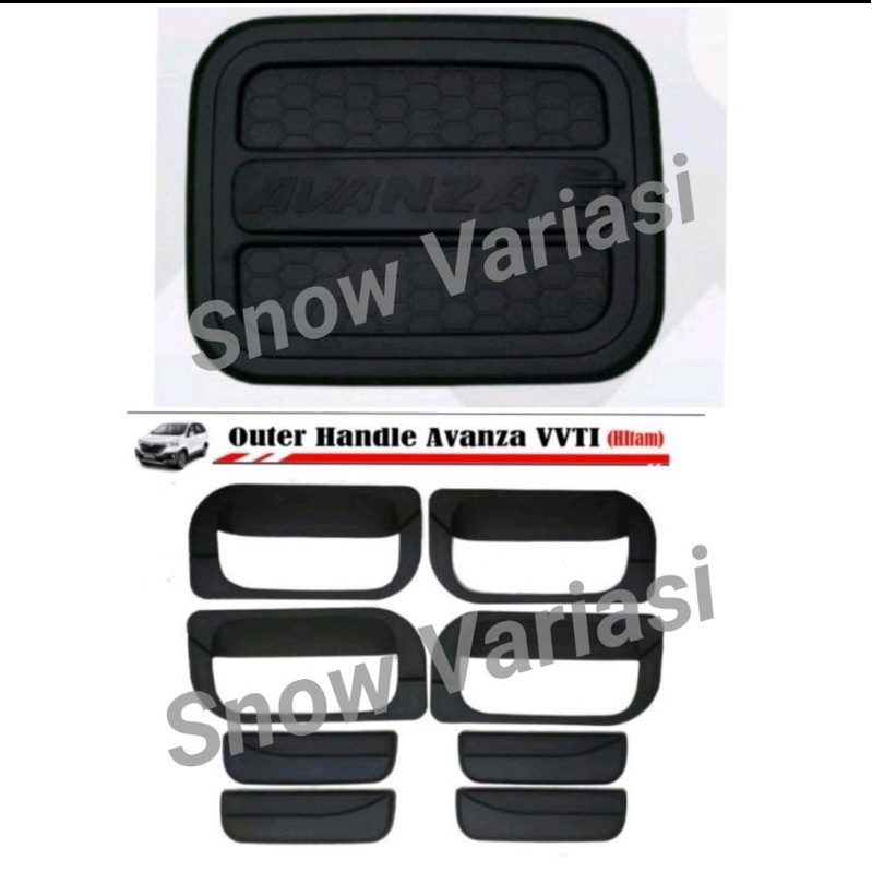 Paket cover handle+outer+tank cover hitam doff model luxury Avanza lama 2005-2011