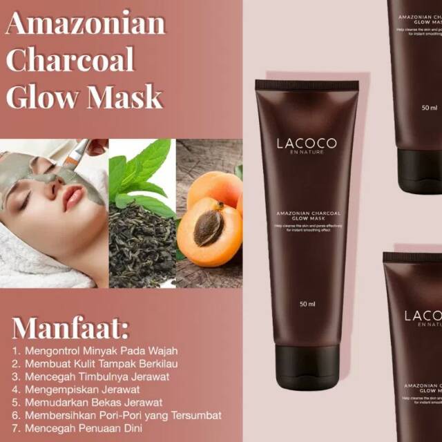 ★ BB ★ LACOCO Amazonian Charcoal Glow Mask Pembersih Wajah Premium