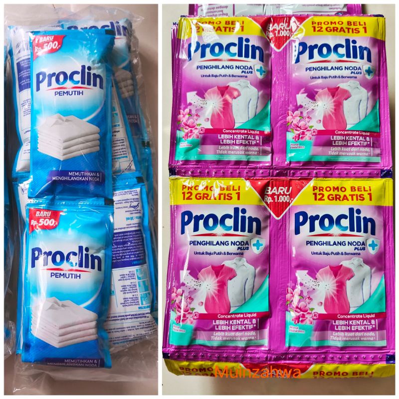 PROCLIN RENCENG 1SI 12 SACHET,SOKLIN PEMUTIH SACHET