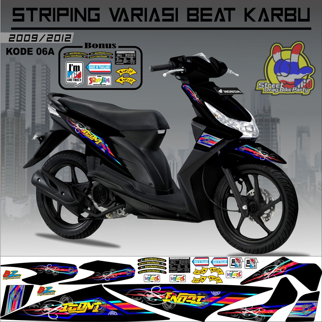 Striping Beat Karbu Stiker Beat Karbu kode 06