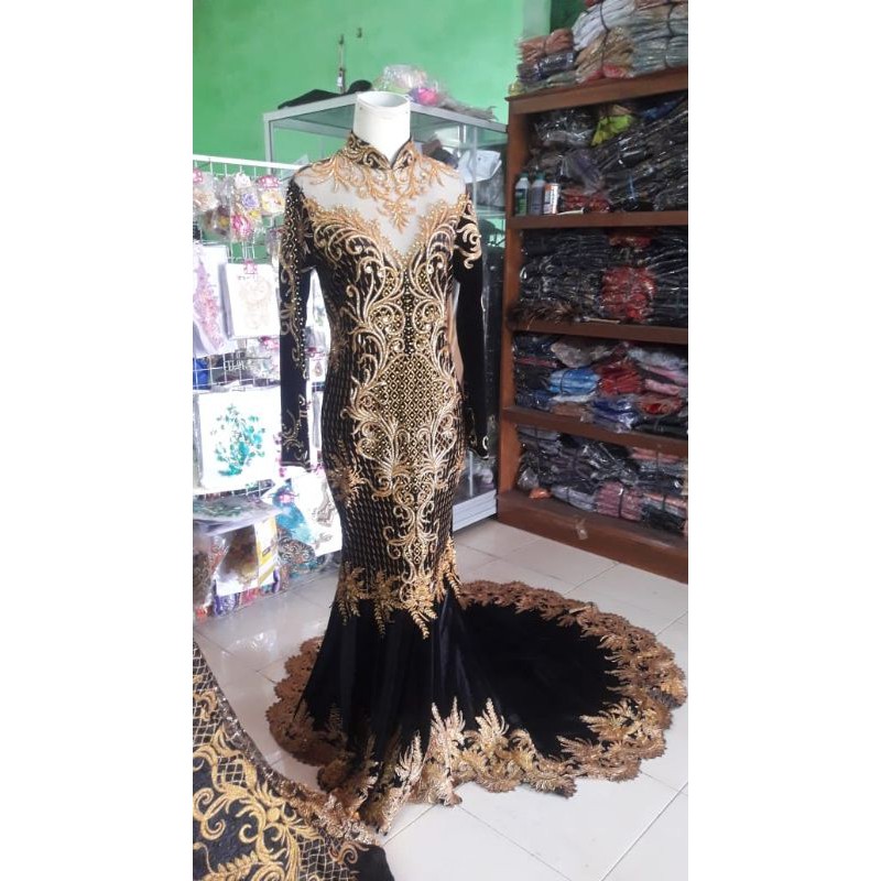 gaun bludru duyung cantika