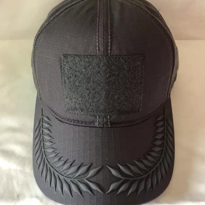 topi velcro pamen polisi bunga 1 abu Terlaris