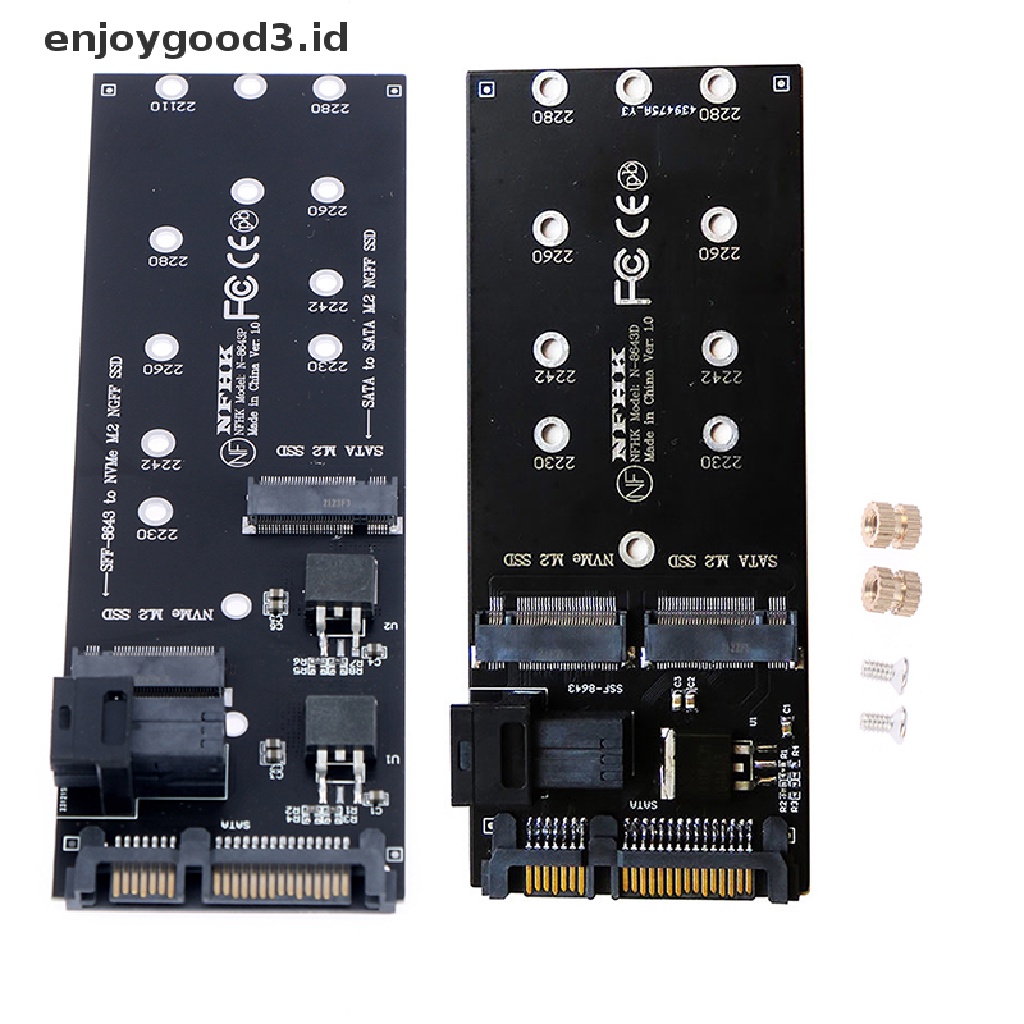 Adapter 22pin Sata M.2 Ssd Sff-8643 Ke Nvme M.2 Ngff Ssd Untuk Mainboard