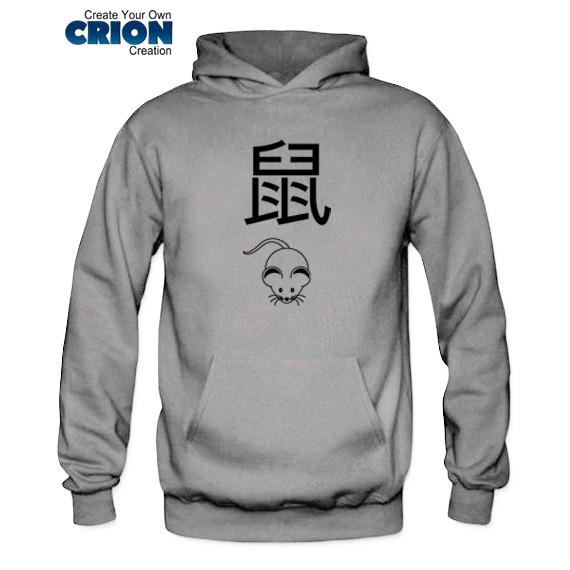 Jaket Sweater Hoodie Imlek - Mouse Kanji - Imlek 2020 - By Crion