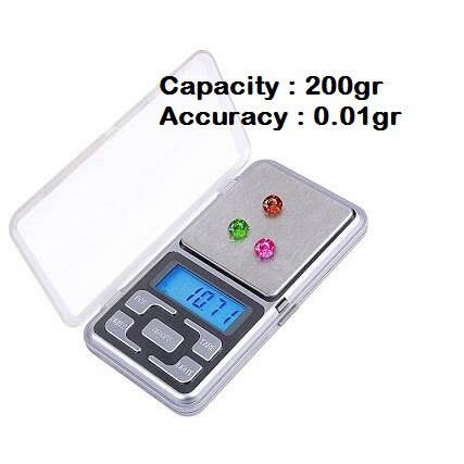 Timbangan POCKET SCALE Analitik Kapasitas 200 / 500 g Akurasi 0.01 gram Penelitian Laboratorium