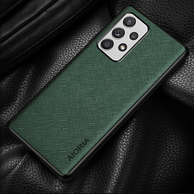 SAMSUNG A13 4G / A24 / A23 SOFTCASE CANVAS CROSS PATTERN AIORIA ORIGINAL COVER SOFT CASE SILICONE - BLACK