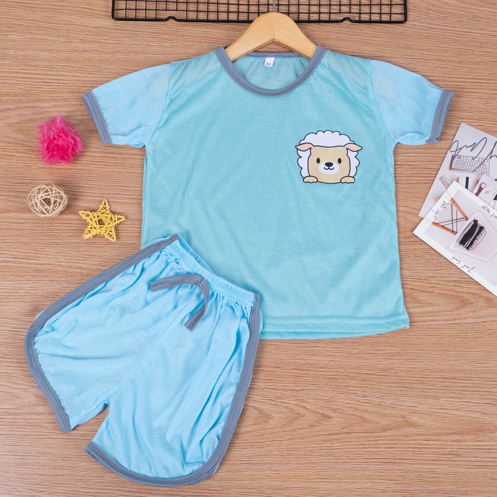 IL - Setelan Anak Kaos Anak Retro Set Tricolour | Setelan Anak Katun / Playset / Basic Tee Hotpants