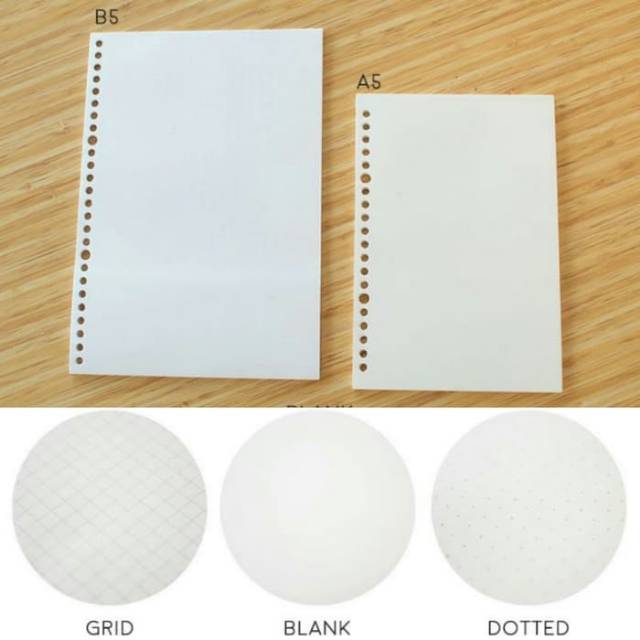 Kertas loose leaf binder A5 20 ring grid kotak kotak 80 gsm