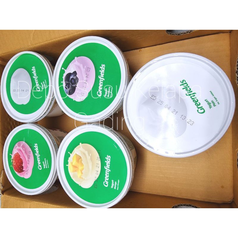 Greenfields Yogurt 500ml Plain Original / Strawberry / Blueberry / Manggo Greenfield Unsweet Unsweetened No sugar