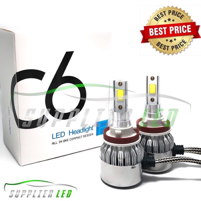 Lampu LED MOBIL C6 SILVER H8 H7 H4 H9 H11 PNP