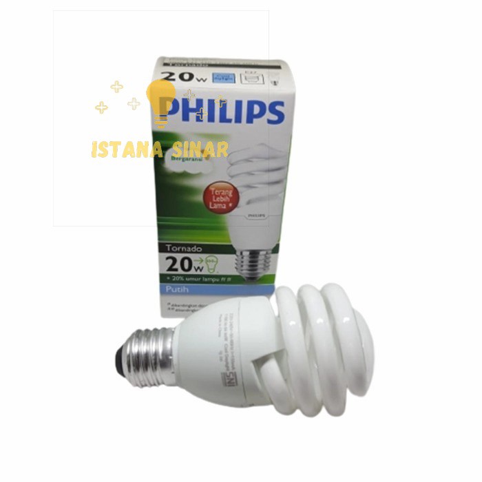 Lampu Spiral Philips Tornado 20 watt 20watt 20 w 20w Lampu Ulir