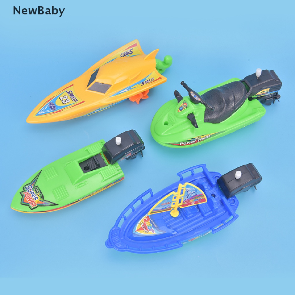 1pc Mainan Perahu Speed Boat Wind Up Mengapung Di Air Untuk Hadiah Anak Lakilaki