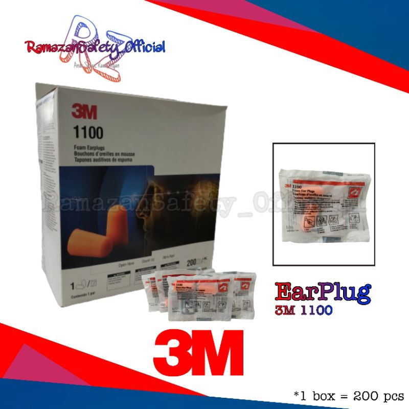 EarPlug 3M 1100 Orange 1 Box Sumbat Telinga Tutup Telinga Foam Original Termurah