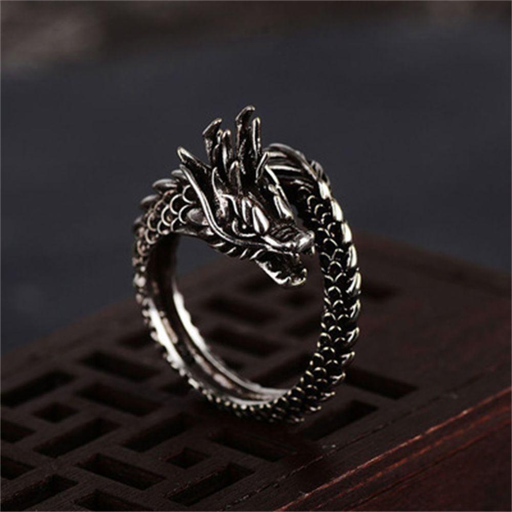 Cincin Naga Nanas Perhiasan Berlebihan Biker Rock Pasangan Gothic Unisex Vintage