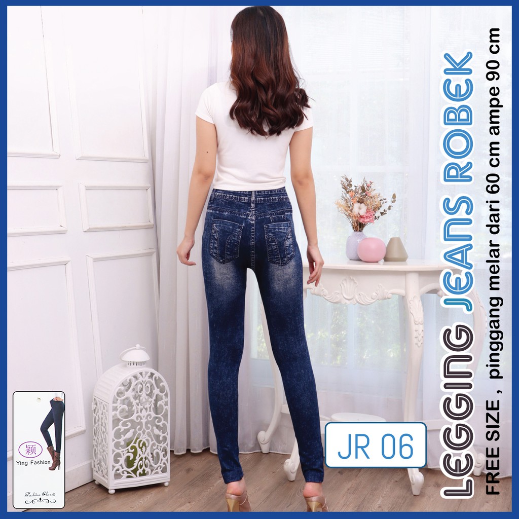 Legging Ripped Jeans  06 / legging ripped / ripped denim/ legging kekinian / legging wanita