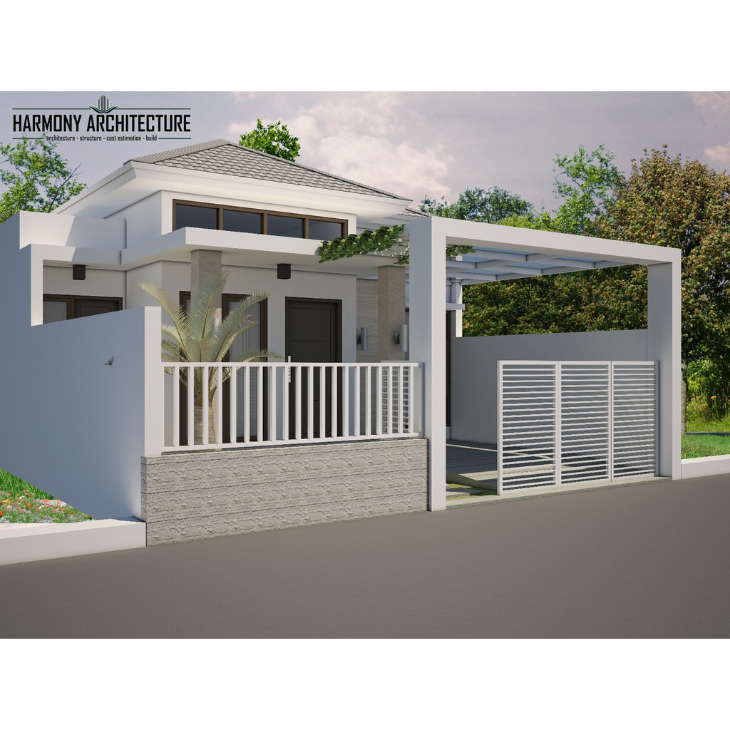 Desain Rumah Minimalis Modern 1 Lantai Lahan 7