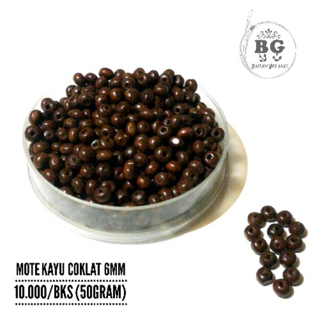 Makram bulat coklat 6mm