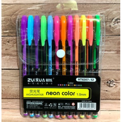 

Pulpen Pen Warna Warni Highlighter, Pastel, Glitter 12pcs grosir