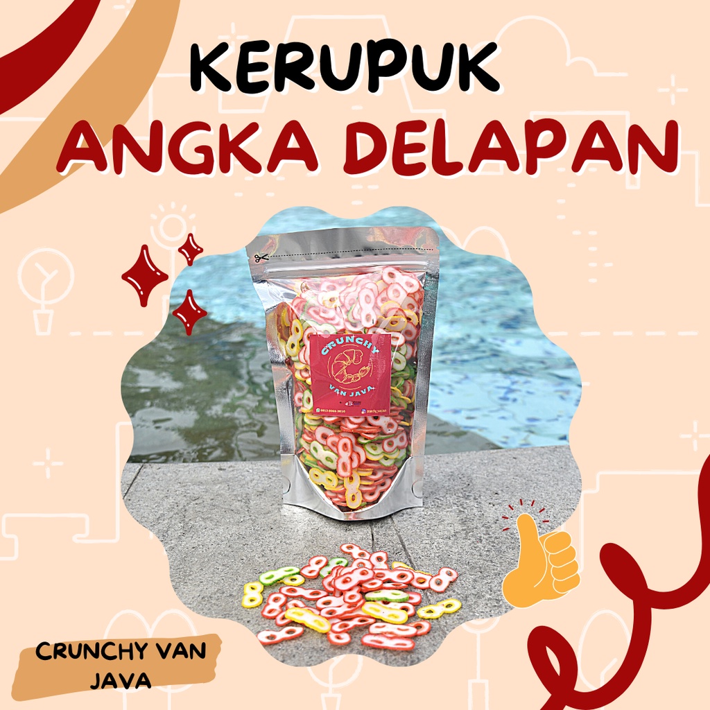 

KERUPUK ANGKA 8 / KERUPUK SEBLAK MENTAH by CRUNCHY VAN JAVA