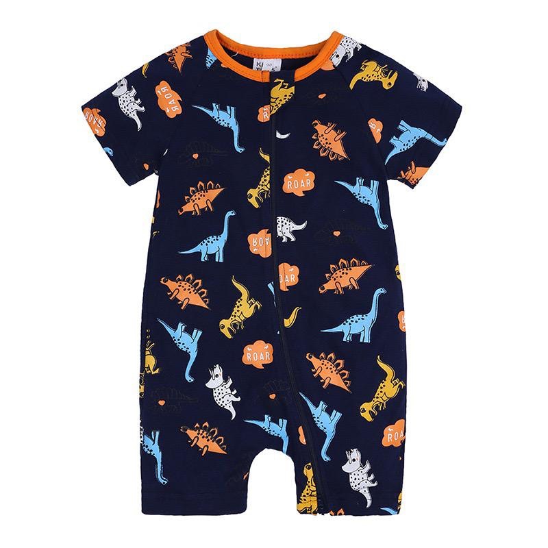 BABY K2 - Baby short zippersuit motif dino oren