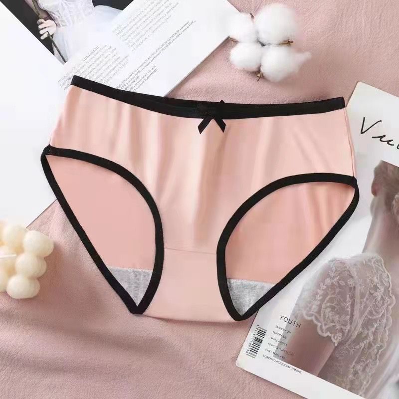 [ LINGERIE MASTER ] - (C-30) Celana Dalam Remaja Anti Nyeplak Fashion Es Sutra CD Wanita Pakaian Dalam Wanita-C-30 Peach