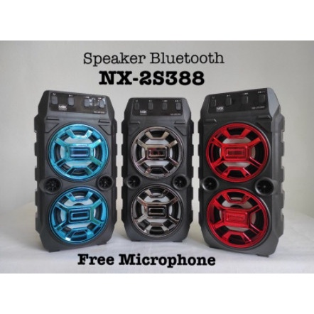 SPEAKER BLUETOOTH PORTABEL NIXNOX 2S188BT PLUS MIC KARAOKE X-BASS