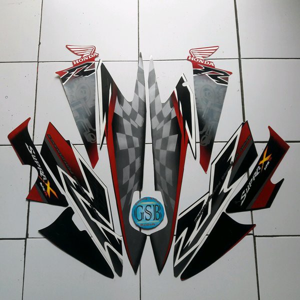 striping supra x 125 2008 merah