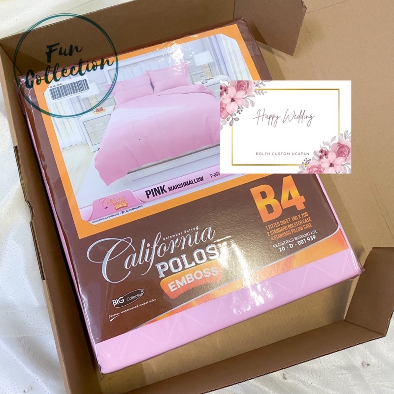 Hampers Sprei California Polos / Gift set / Kado Pernikahan /Hadiah Pernikahan / Hampers Hadiah Nika
