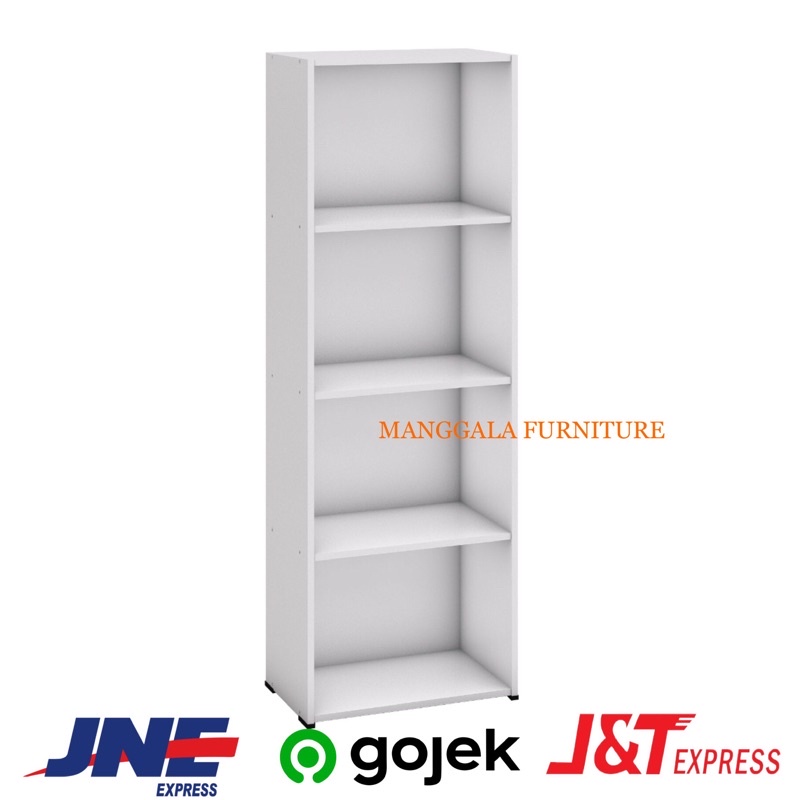Rak Serbaguna / Rak Buku 4 Susun Kayu Partikel