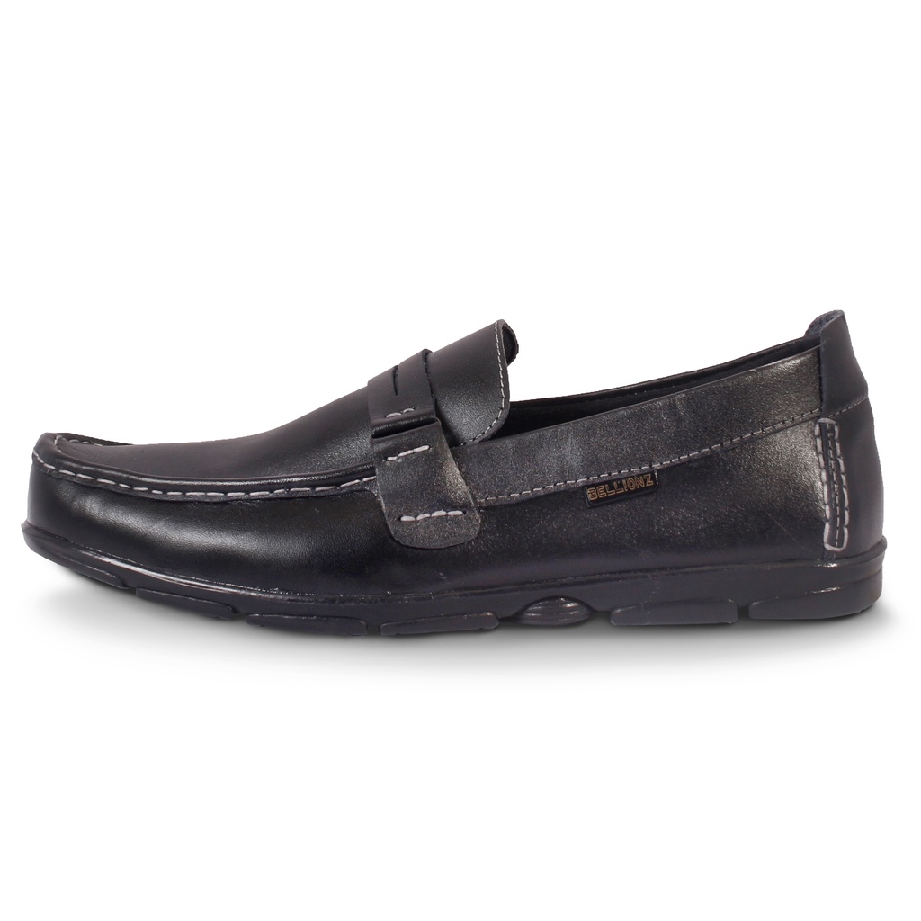 COD - SEPATU PANTOFEL PRIA KULIT ASLI - PANTOFEL PANSUS FORMAL - BELZ X JASPER ST4R-Black